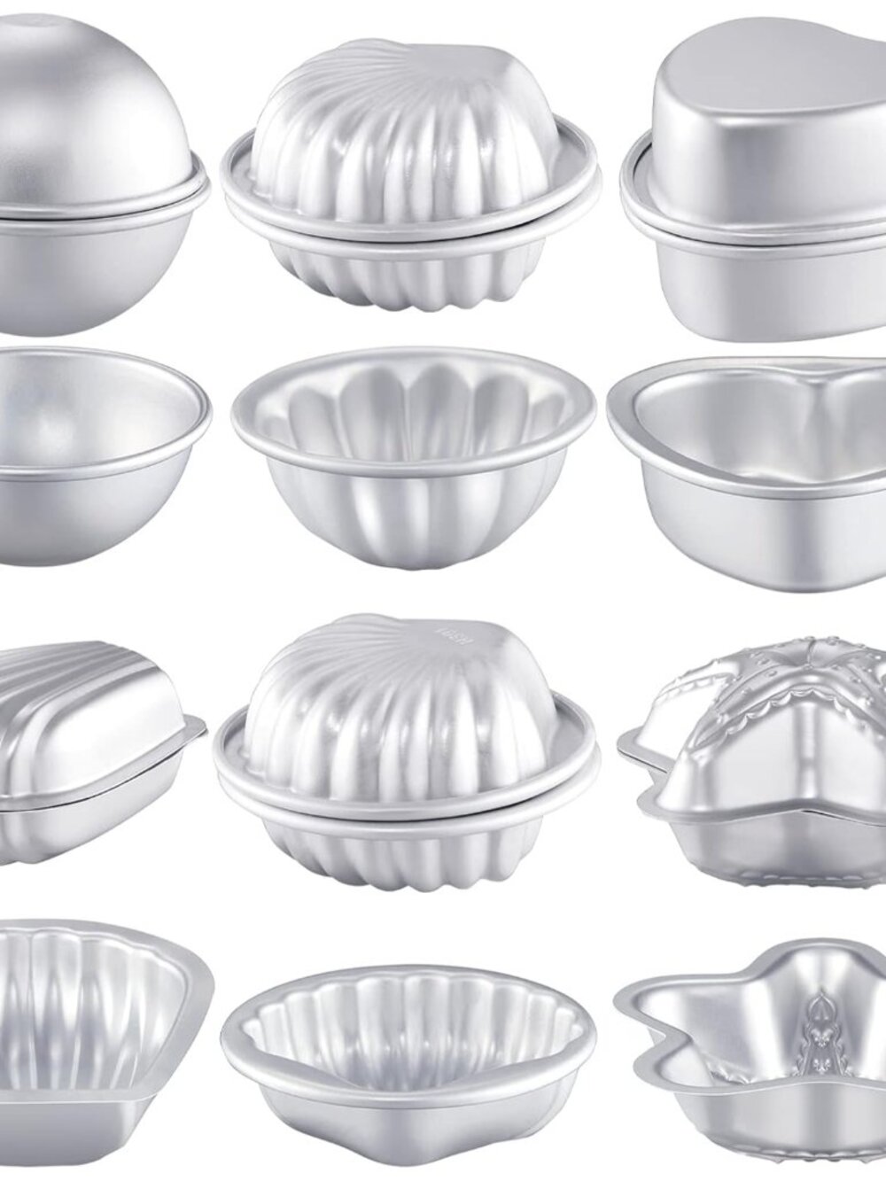 12 Pcs Bath Bomb Molds 6 Shapes Metal DIY Bath Bomb Making Crafts